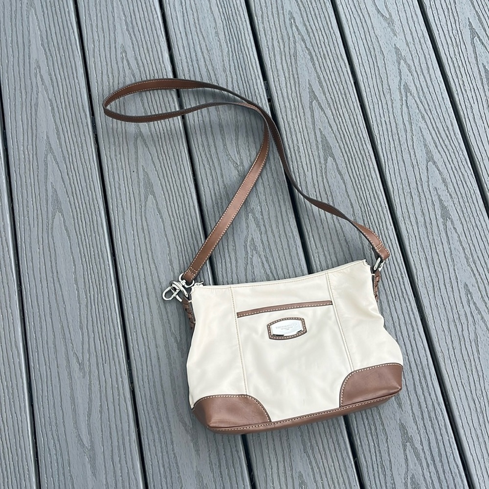Cream and Brown Tignanello Crossbody
